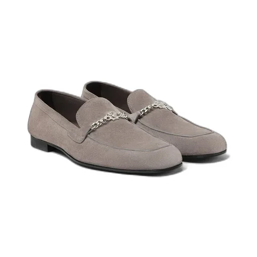 Versace Logo Plaque Chain-Detailed Loafers