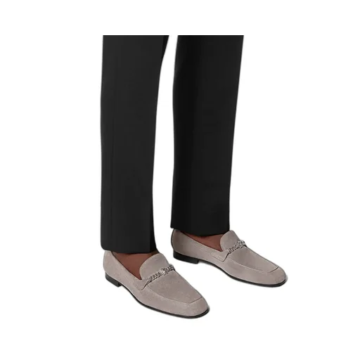 Versace Logo Plaque Chain-Detailed Loafers