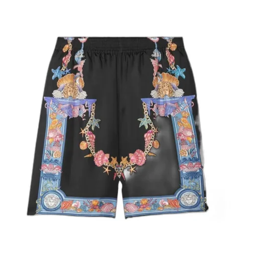 Versace Coral Theatre Printed Elastic-Waist Shorts