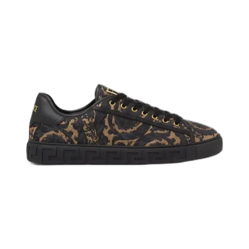 Versace Barocco Jacquard Greca Lace-Up Sneakers