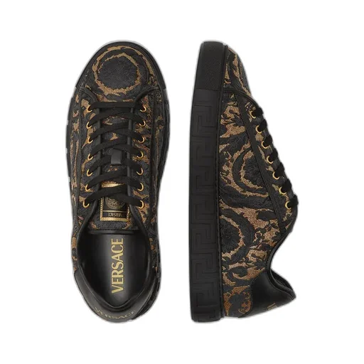 Versace Barocco Jacquard Greca Lace-Up Sneakers