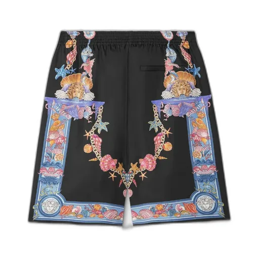 Versace Coral Theatre Printed Elastic-Waist Shorts