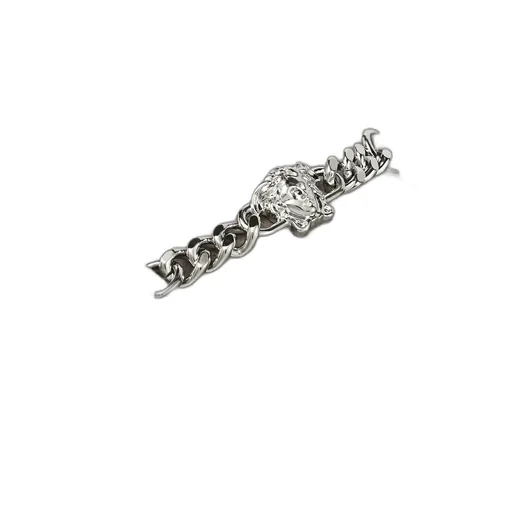 Versace Logo Plaque Chain-Detailed Loafers