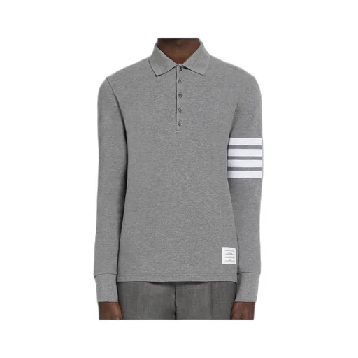 Thom Browne 4-Bar Long-Sleeve Polo Shirt