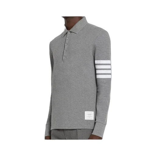 Thom Browne 4-Bar Long-Sleeve Polo Shirt
