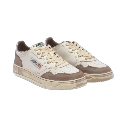 Medalist Low Suede-Insert Leather Sneakers