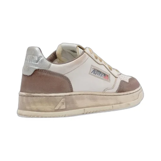 Medalist Low Suede-Insert Leather Sneakers