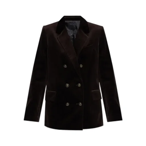 Double-Breasted Velvet Blazer