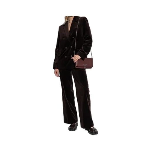 Double-Breasted Velvet Blazer