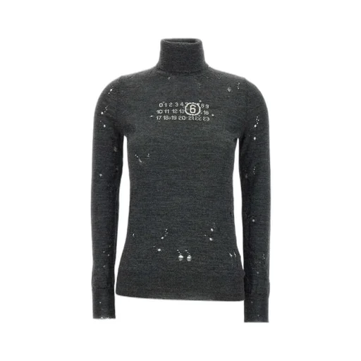 Mm6 Maison Margiela Numbers-Motif Distressed Jumper