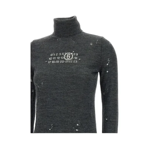 Mm6 Maison Margiela Numbers-Motif Distressed Jumper