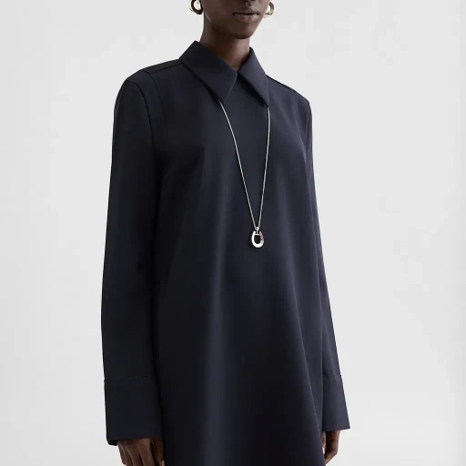Wool Gabardine Shirt Dress