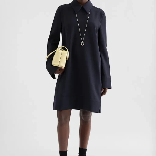 Wool Gabardine Shirt Dress
