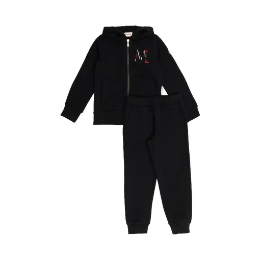 Moncler Enfant Logo Patch Hoodie And Trousers Set