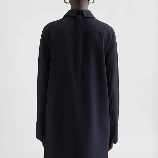 Wool Gabardine Shirt Dress