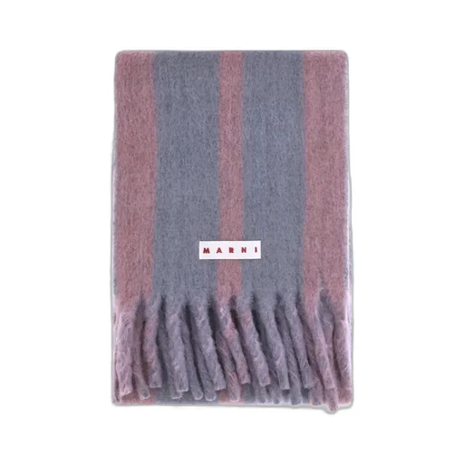 Marni Logo Patch Fringed Scarf