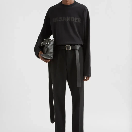 Wool Gabardine Tapered Trousers