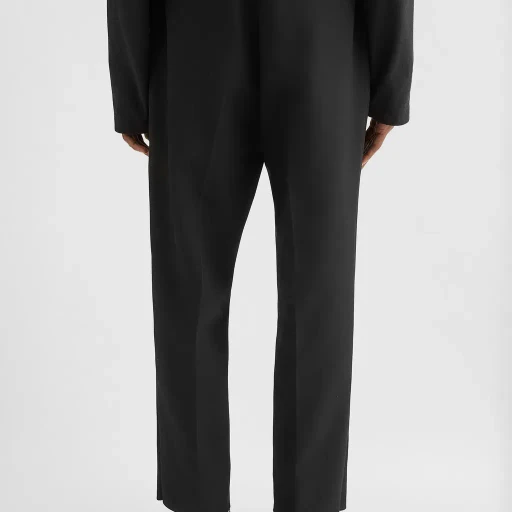 Wool Gabardine Tapered Trousers