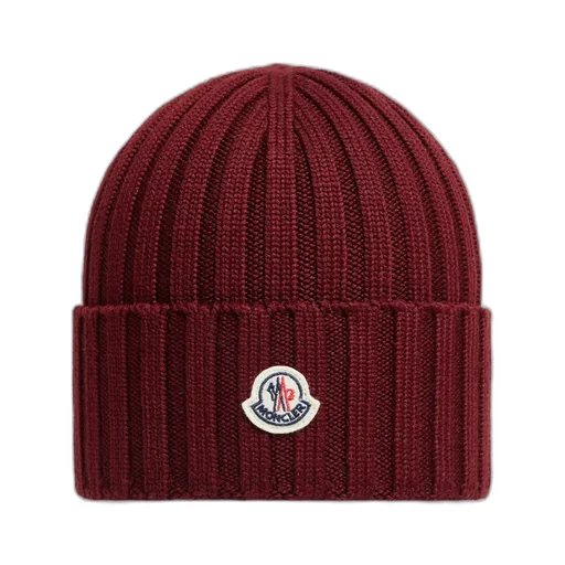 Moncler Logo Patch Ribbed Beanie