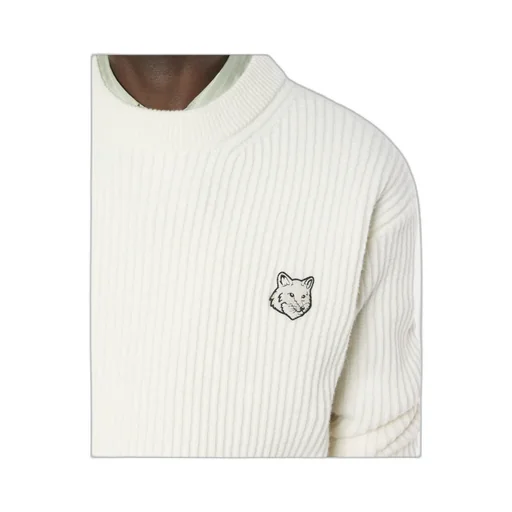 Maison Kitsuné Fox Head Ribbed Jumper