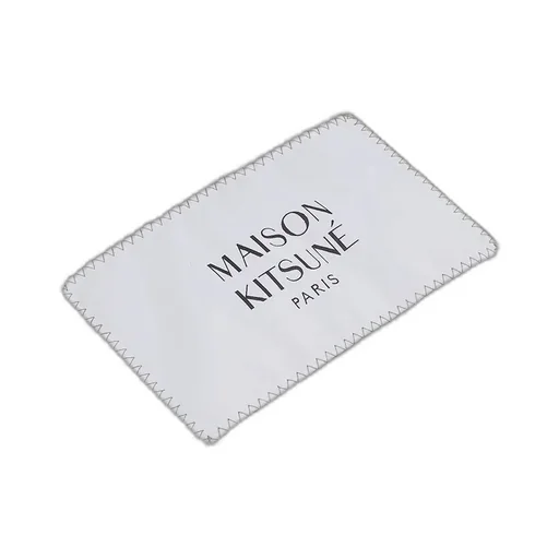 Maison Kitsuné Logo Patch Fringed Knit Scarf