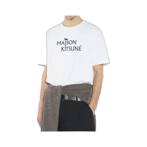 Maison Kitsuné Logo Printed Crewneck T-Shirt