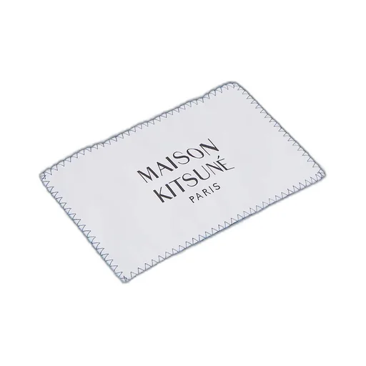 Maison Kitsuné Logo Patch Fringed Knit Scarf