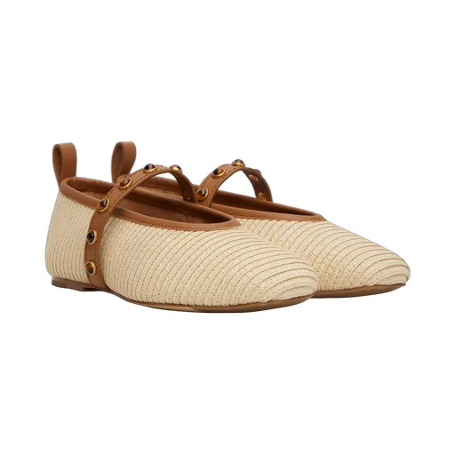 Spire Straw Mary Jane Ballet Flats