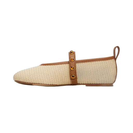 Spire Straw Mary Jane Ballet Flats