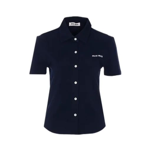 Miu Miu Logo-Embroidered Short-Sleeved Shirt