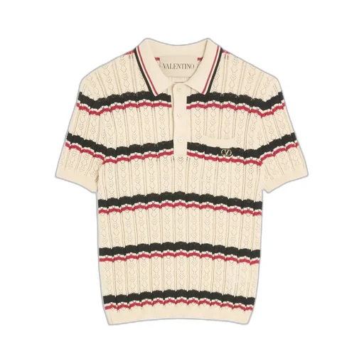Valentino Striped Knitted Polo Shirt