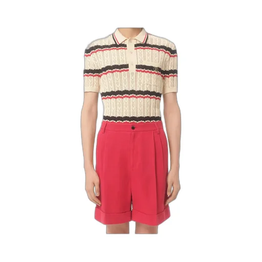 Valentino Striped Knitted Polo Shirt