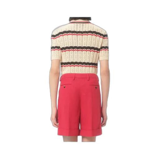 Valentino Striped Knitted Polo Shirt