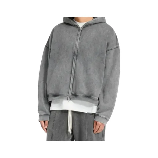 Represent Logo Embroidered Zip-Up Hoodie