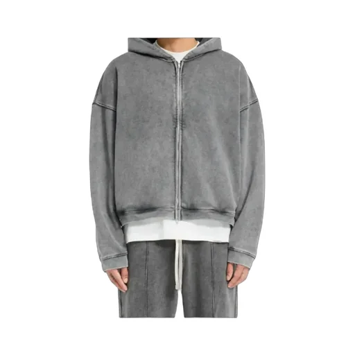Represent Logo Embroidered Zip-Up Hoodie