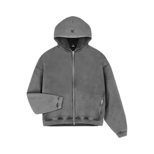 Represent Logo Embroidered Zip-Up Hoodie