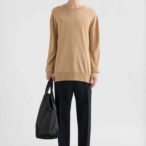 Wool Gabardine Tapered Trousers