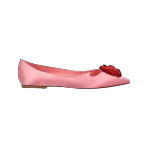 Pointed Toe Satin Flat Shoes