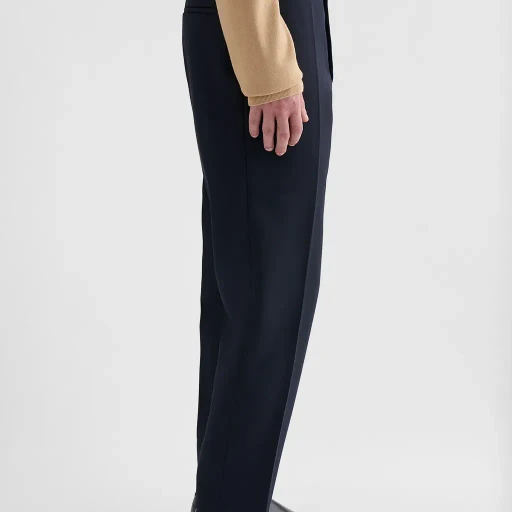 Wool Gabardine Tapered Trousers