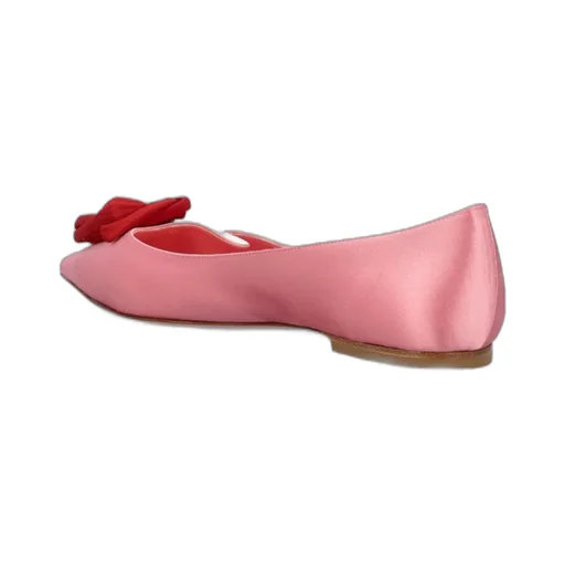 Pointed Toe Satin Flat Shoes