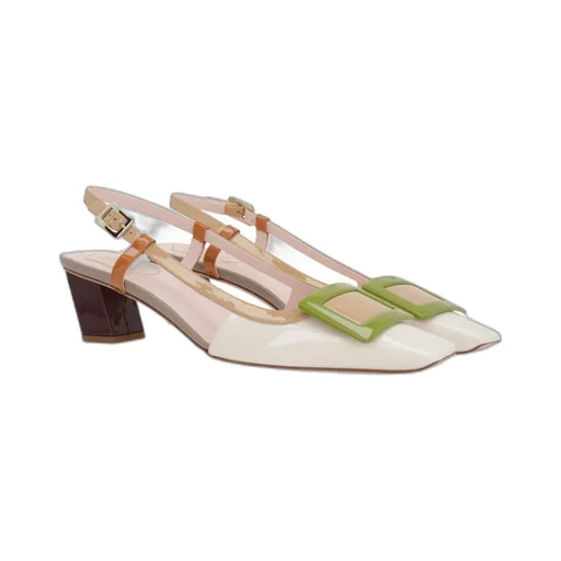 Roger Vivier Covered Buckle Slingback Pumps