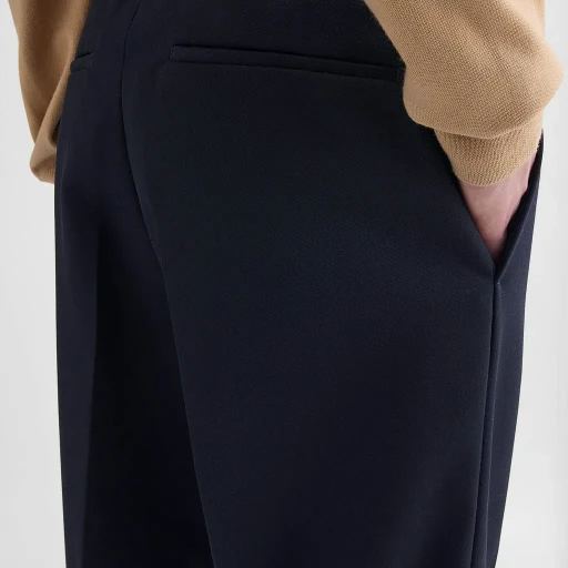 Wool Gabardine Tapered Trousers
