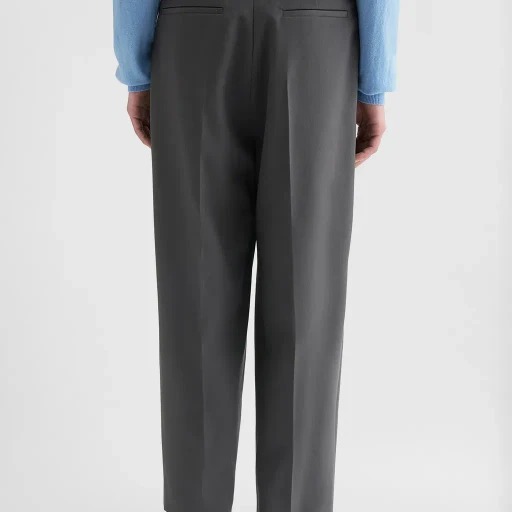 Wool Gabardine Tapered Trousers