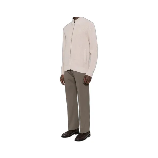 Drumohr Ribbed Zip-Front Cardigan