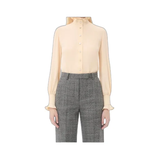 Valentino	Georgette Ruffled Collar Button-Up Blouse
