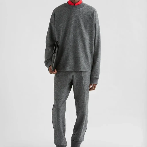 Wool Melton Crew-Neck Sweatshirt