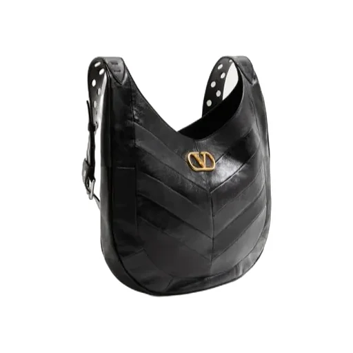 Valentino Hoboho Chevron Patterned Logo Plaque Shoulder Bag