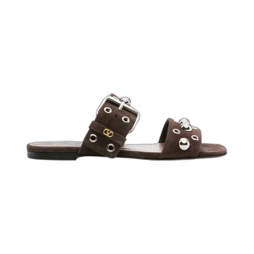Valentino Eyelet Detailed Buckled Sandals