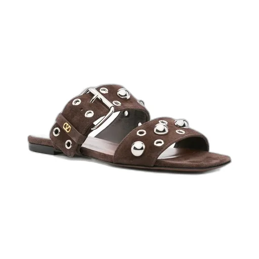 Valentino Eyelet Detailed Buckled Sandals