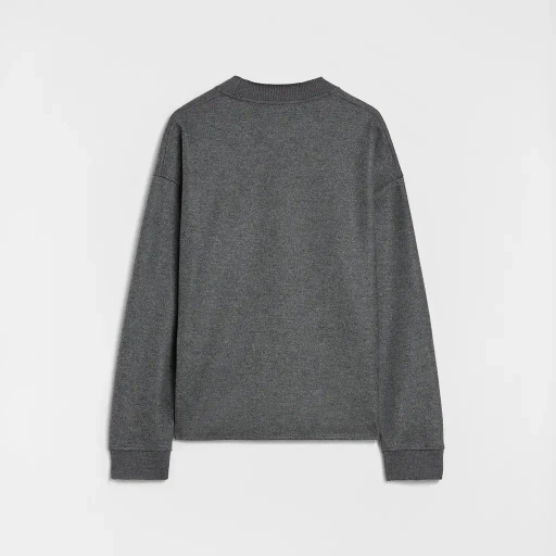 Wool Melton Crew-Neck Sweatshirt